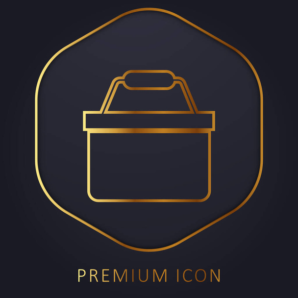 Košík zlatá čára prémie logo nebo ikona - Vektor, obrázek