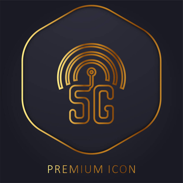 5 г золотой линии премиум логотип или значок - Вектор,изображение