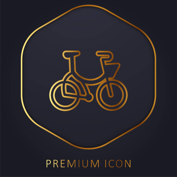 Bicycle golden line premium logo or icon - Vector, Image