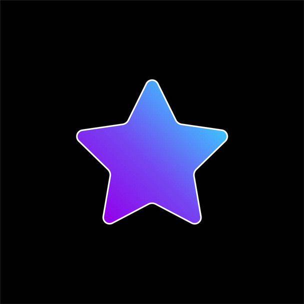 Значок большого любимого синего градиента звезды - Вектор,изображение
