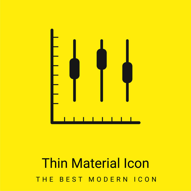Cuadro Gráfico gráfico mínimo icono de material amarillo brillante - Vector, Imagen