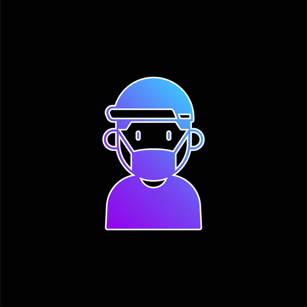 Boy blue gradient vector icon - Vector, Image