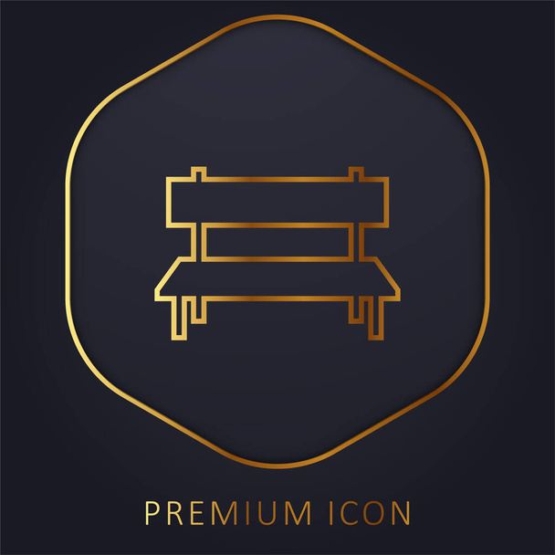 Banc ligne d'or logo premium ou icône - Vecteur, image