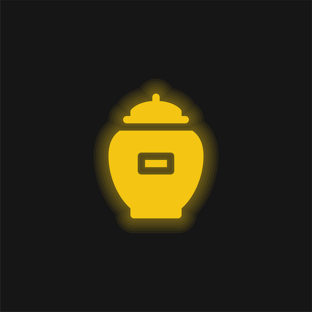 Ash sárga izzó neon ikon - Vektor, kép