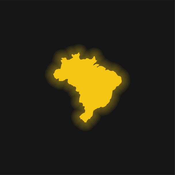 Icono de neón brillante amarillo negro - Vector, imagen