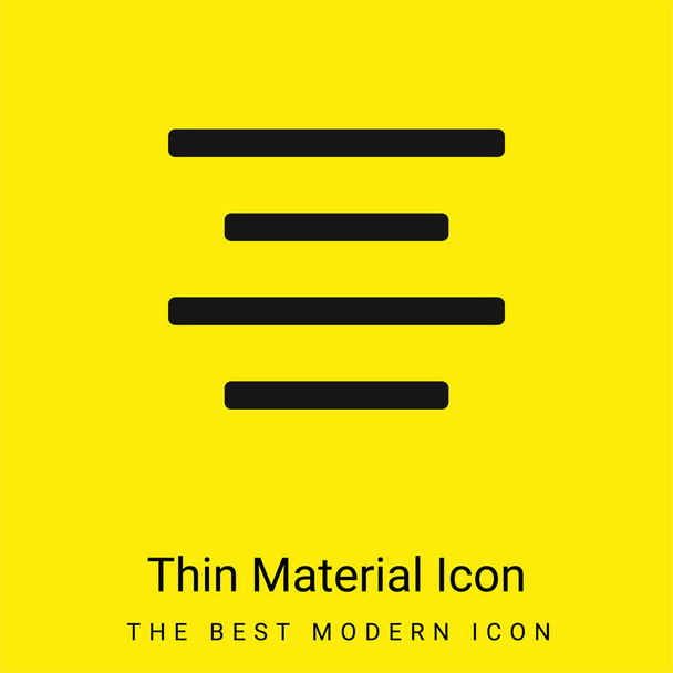 Align Center minimális fényes sárga anyag ikon - Vektor, kép