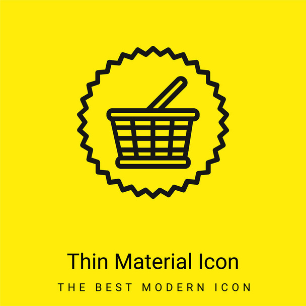 Basket Commercial Symbol minimal bright yellow material icon - Vector, Image