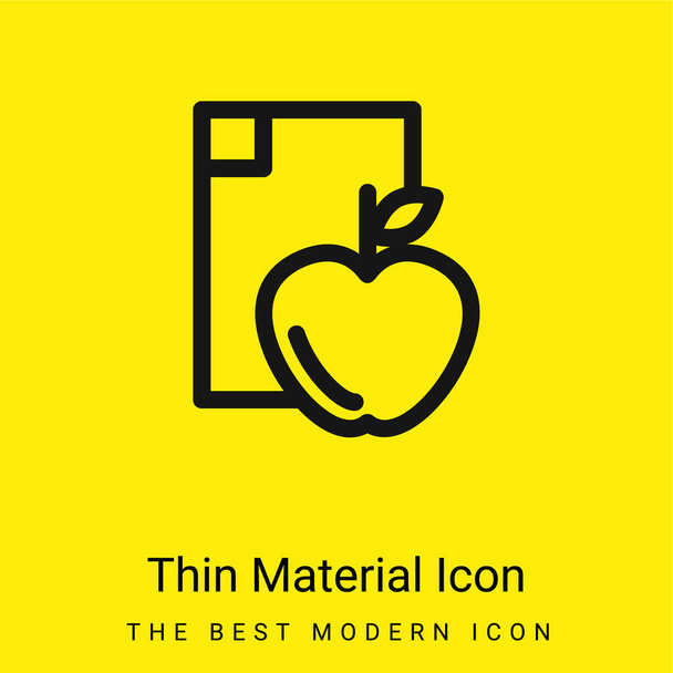 Apple Diet minimaal helder geel materiaal icoon - Vector, afbeelding