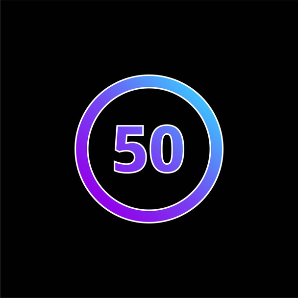 50 Speed Limit Sign blue gradient vector icon - Vector, Image