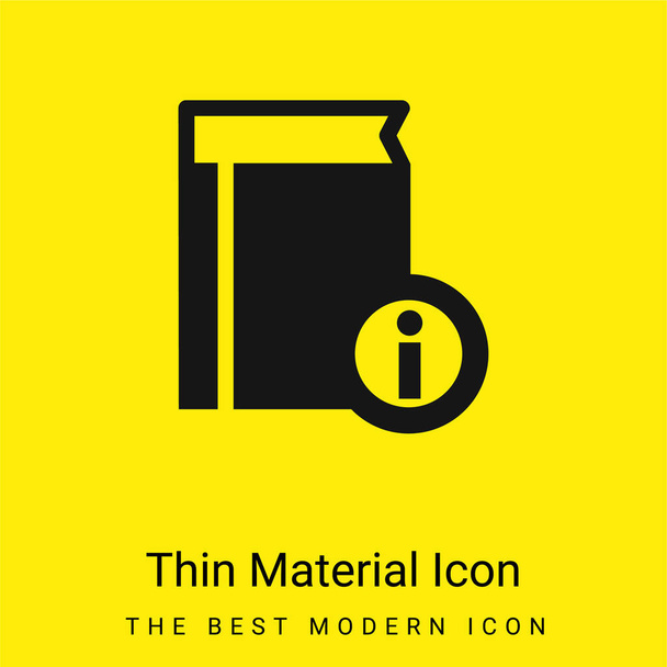 Book Information minimal bright yellow material icon - Vector, Image
