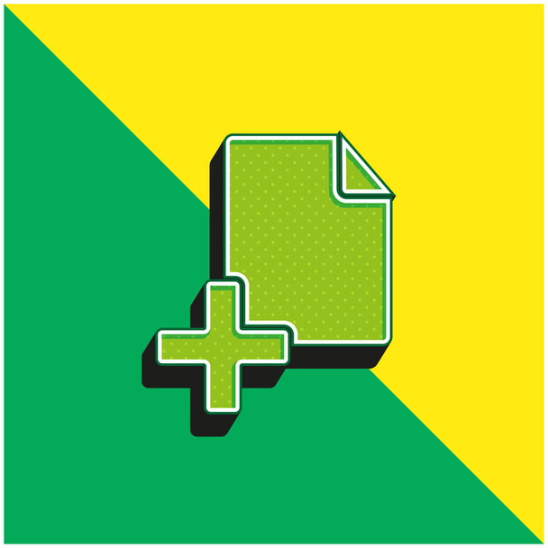 Ajoutez un fichier Logo d'icône vectorielle 3d moderne vert et jaune - Vecteur, image