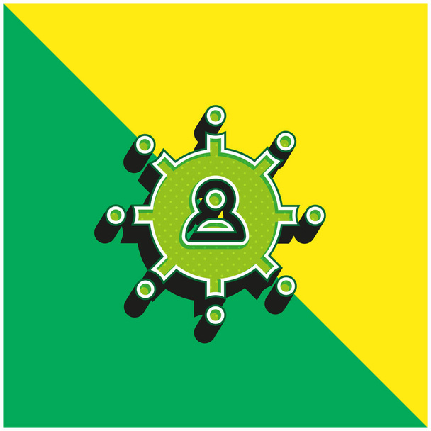 Boss verde y amarillo moderno vector 3d icono del logotipo - Vector, imagen
