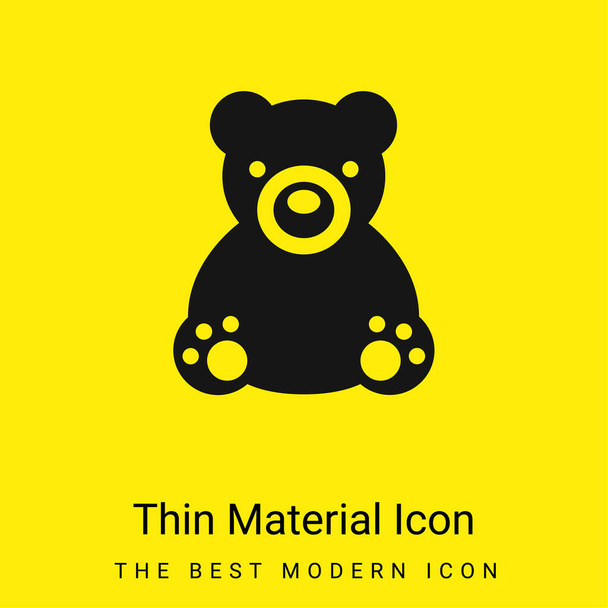 Medve minimális fényes sárga anyag ikon - Vektor, kép