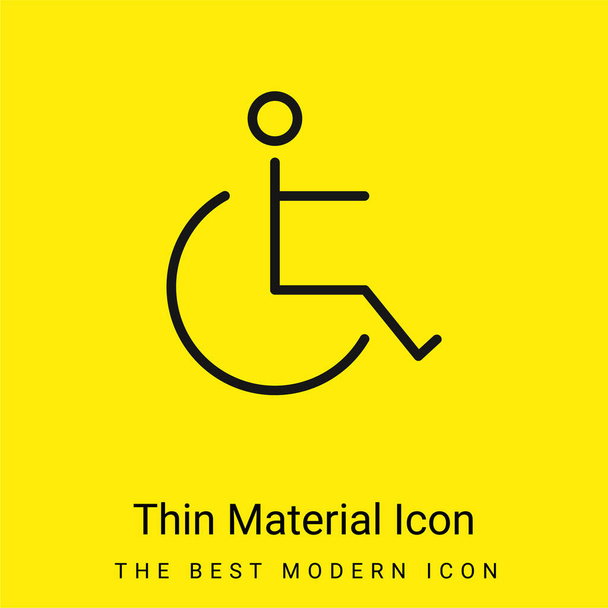 Accessibility Sign minimal bright yellow material icon - Vector, Image