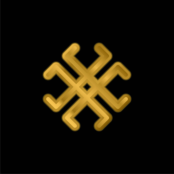 Astrologia Símbolo banhado a ouro ícone metálico ou vetor logotipo - Vetor, Imagem
