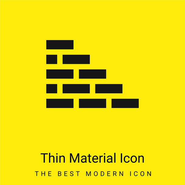 Brickwall minime icône de matériau jaune vif - Vecteur, image