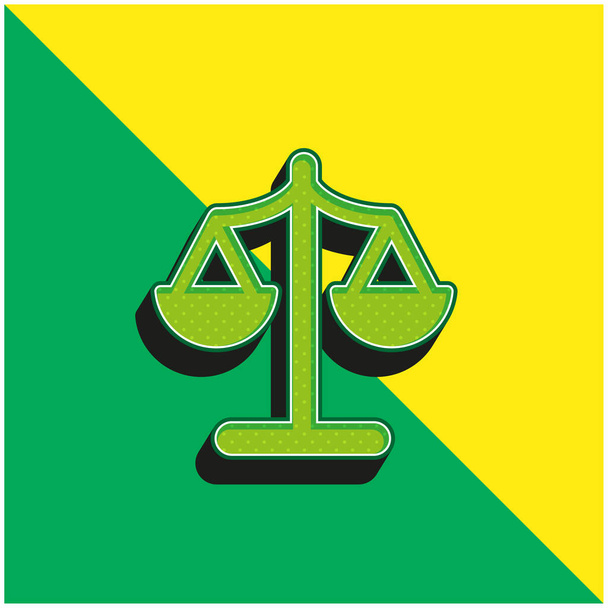 Równowaga Zielony i żółty nowoczesny ikona wektora 3D logo - Wektor, obraz