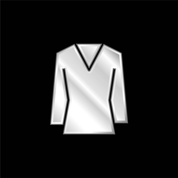 Blusa plateado icono metálico - Vector, Imagen