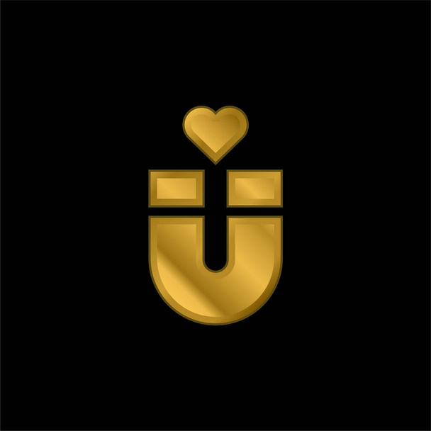 Atração banhado a ouro ícone metálico ou vetor logotipo - Vetor, Imagem