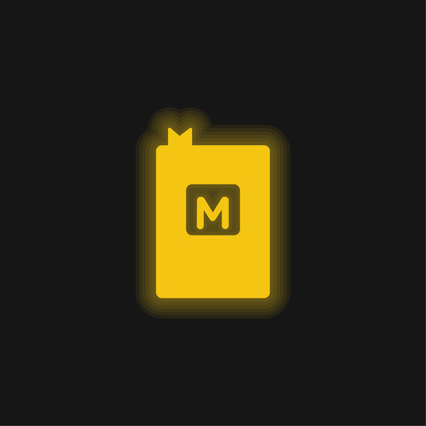 Livre De Mathématiques jaune brillant icône néon - Vecteur, image