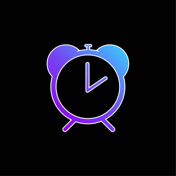 古いデザインの青いグラデーションベクトルアイコンと円形の形状の目覚まし時計 - ベクター画像