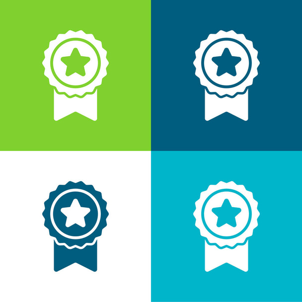 Jelvény egy csillag lapos négy szín minimális ikon készlet - Vektor, kép
