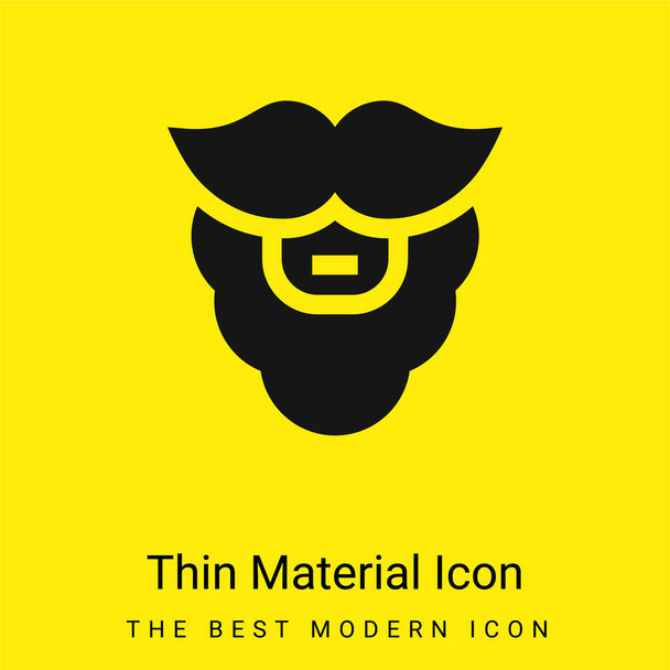 髭を最小限の明るい黄色の材料アイコン - ベクター画像