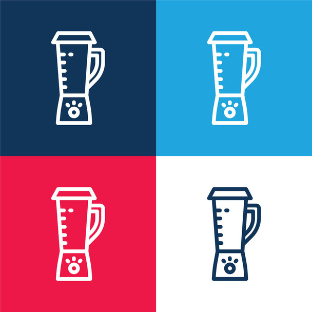Směšovač modrá a červená čtyři barvy minimální ikona nastavena - Vektor, obrázek