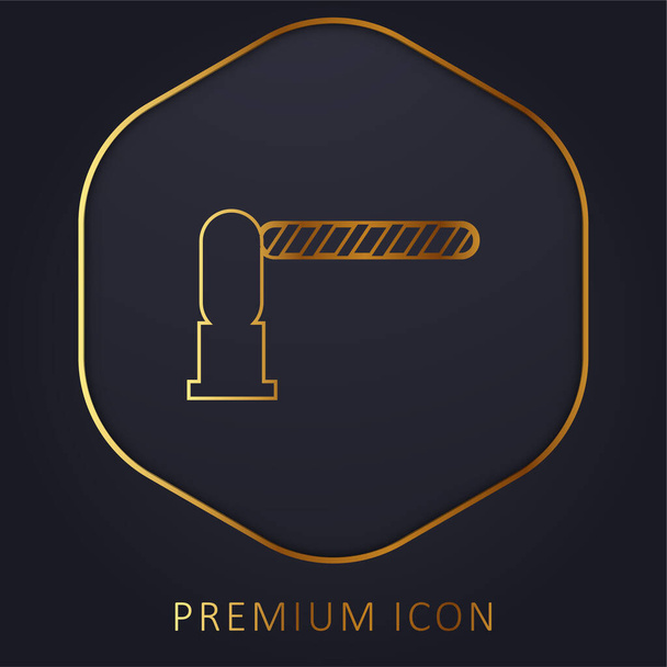 Barrera Cerrado línea dorada logotipo premium o icono - Vector, imagen