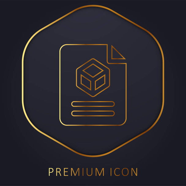 3d golden line premium logo or icon - Vector, Image