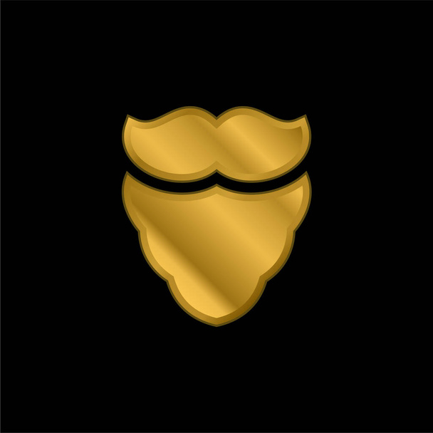Beard gold plated metalic icon or logo vector - Vector, Image