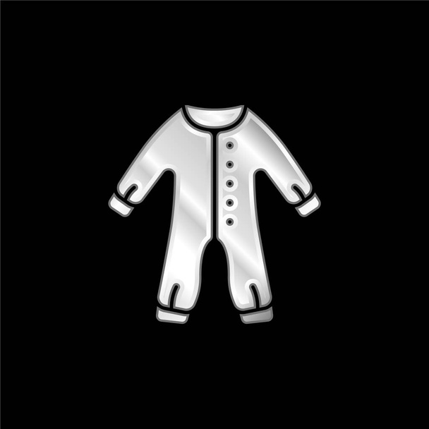 Дитячий одяг срібна металева ікона
 - Вектор, зображення