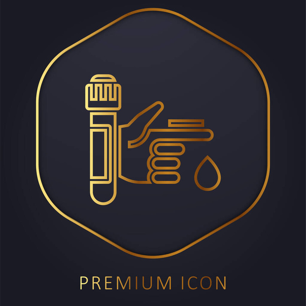 Análisis de sangre línea de oro logotipo premium o icono - Vector, Imagen
