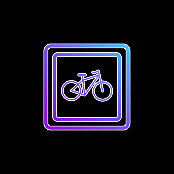 Bicicleta de estacionamiento señal azul degradado icono del vector - Vector, Imagen