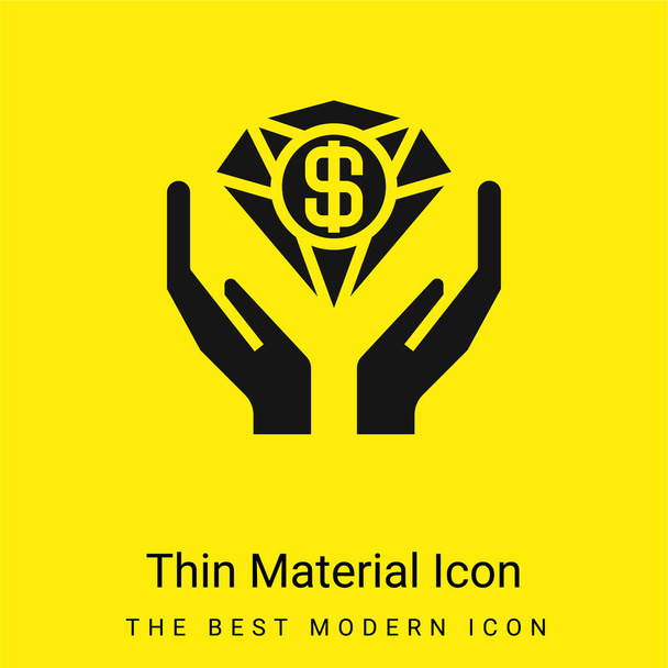 Benefícios mínimo ícone de material amarelo brilhante - Vetor, Imagem