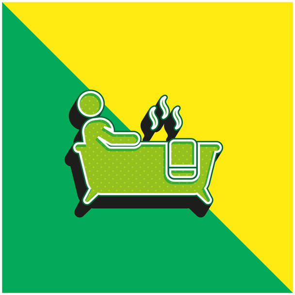 バスグリーンと黄色のモダンな3Dベクトルアイコンのロゴ - ベクター画像