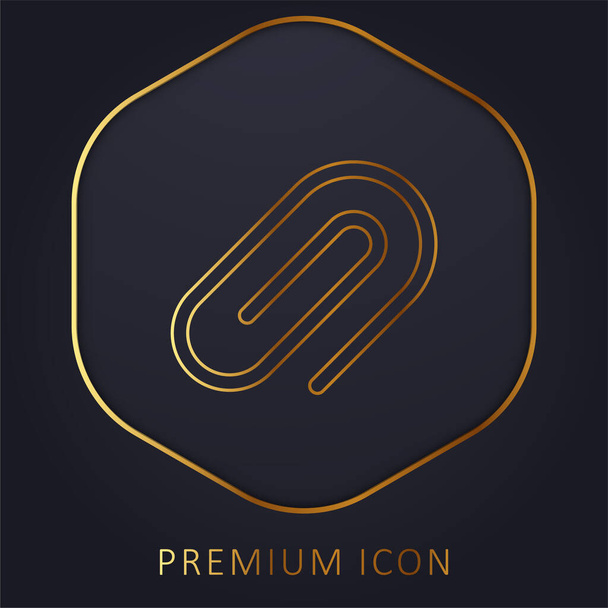 Adjunto logotipo de línea de oro premium o icono - Vector, imagen