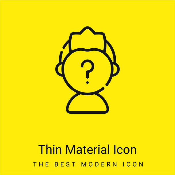 Anonymous minimal bright yellow material icon - Vector, Image