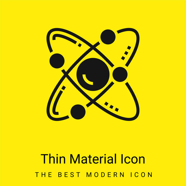Atom minimale helder geel materiaal pictogram - Vector, afbeelding
