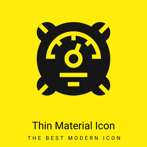 Barometer minimaal helder geel materiaal icoon - Vector, afbeelding