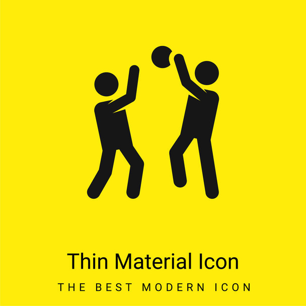 Basketbal minimální jasně žlutý materiál ikona - Vektor, obrázek