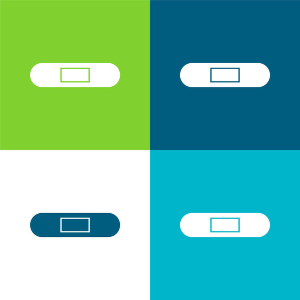 Silhueta de Banda com Detalhes Brancos Conjunto de ícones mínimos de quatro cores - Vetor, Imagem