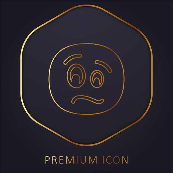 Agitated Face golden line premium logo or icon - Vector, Image