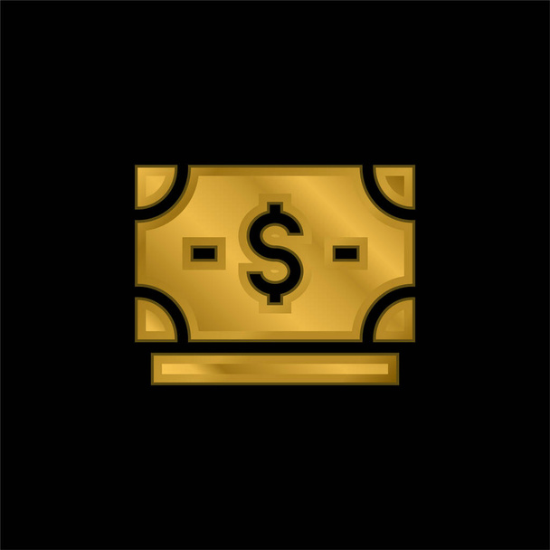 Ícone metálico banhado a ouro de notas ou vetor de logotipo - Vetor, Imagem