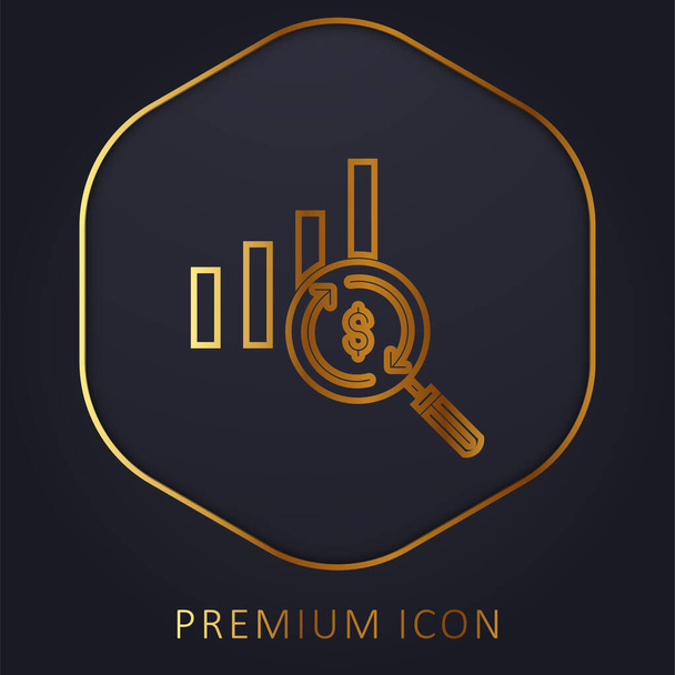 Λογότυπο ή εικονίδιο χρυσής γραμμής Analytics - Διάνυσμα, εικόνα