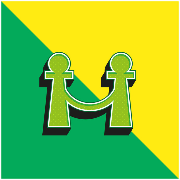 Зелений бар'єр і жовтий сучасний 3d векторний логотип ікони - Вектор, зображення