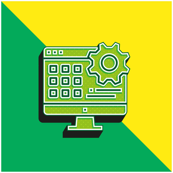 Εφαρμογή Πράσινο και κίτρινο σύγχρονο λογότυπο 3d διάνυσμα εικονίδιο - Διάνυσμα, εικόνα