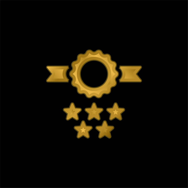 Rozet altın kaplama metalik simge veya logo vektörü - Vektör, Görsel