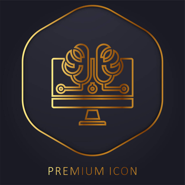 Zlaté prémiové logo nebo ikona umělé inteligence - Vektor, obrázek