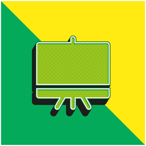 pizarra verde y amarillo moderno logotipo del icono del vector 3d - Vector, Imagen